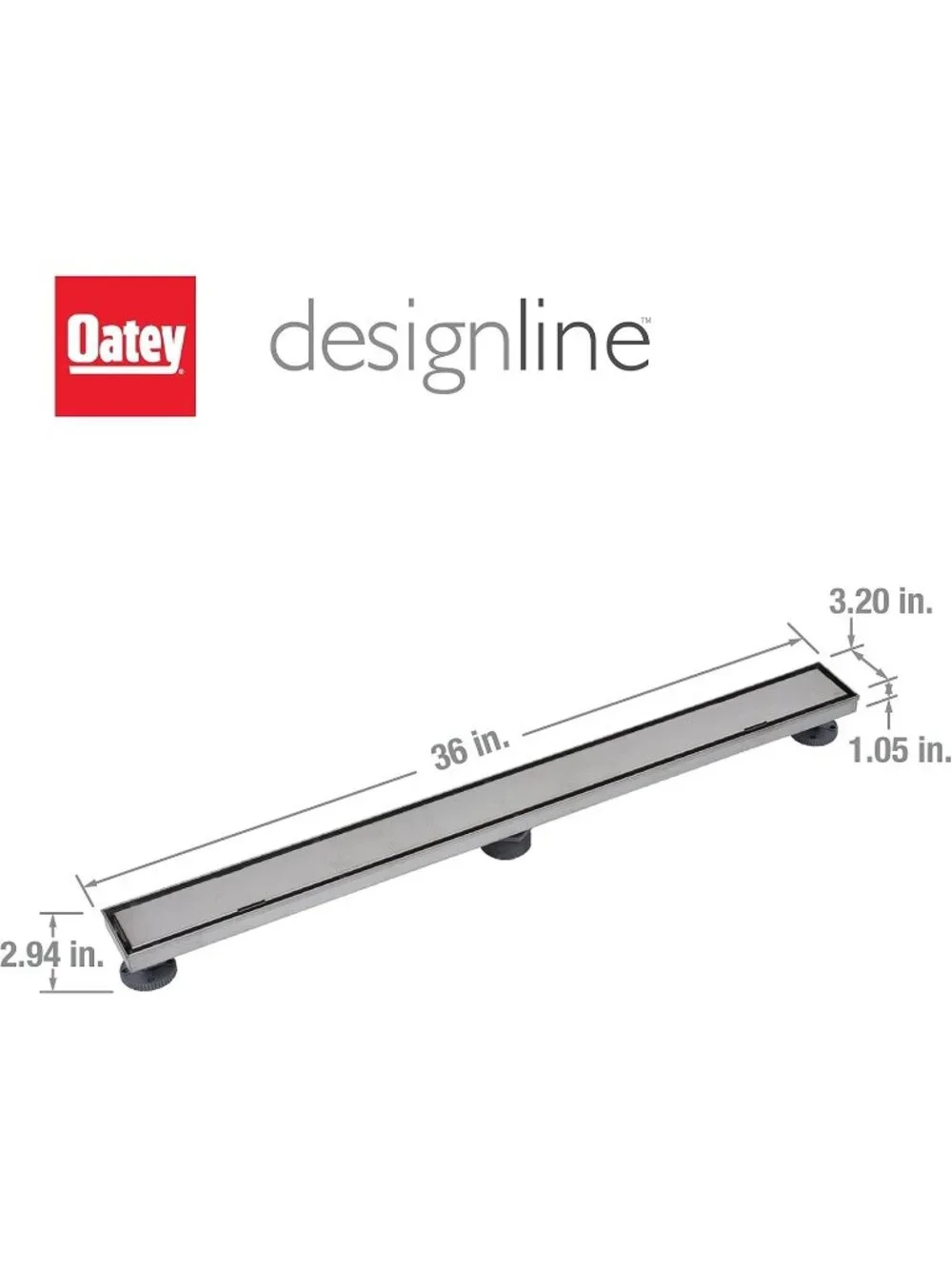 Oatey Designline  36 Inch Stainless Steel Linear Shower Drain Tile in pattern